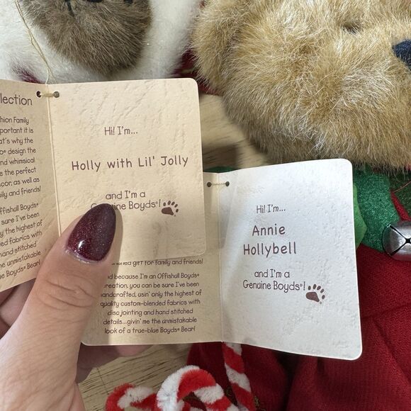 Boyd’s Bears Holly With Lil Jolly Tree Topper & Annie Hollybell Plush 13” W/Tags - Picture 10 of 12